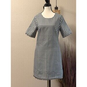 Tahari ASL Dress Black & White Tweed Short Sleeve Lined Shift Size 8 NWT